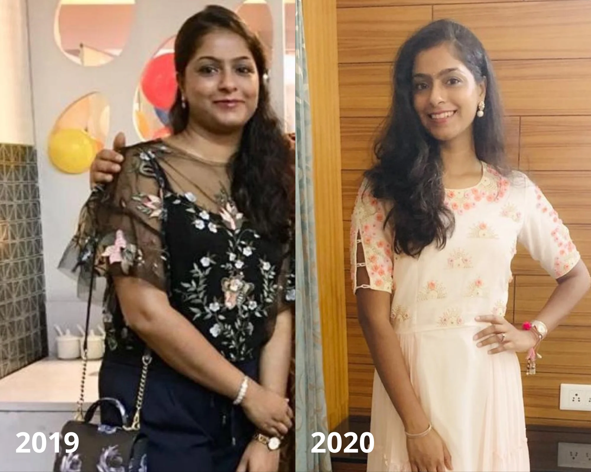 Sakshi before and after losing excess weight
