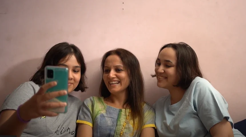 Josephine spending time with her two daughters